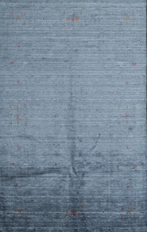 Elegant Subtle Tones Gabbeh Area Rug 5x8 with Minimalist Design