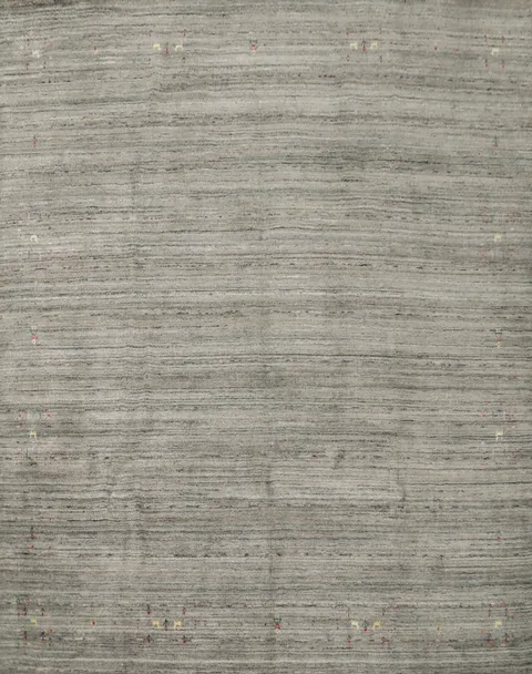 Subtle Gray Tones with Minimalist Design Gabbeh Rug 10x10