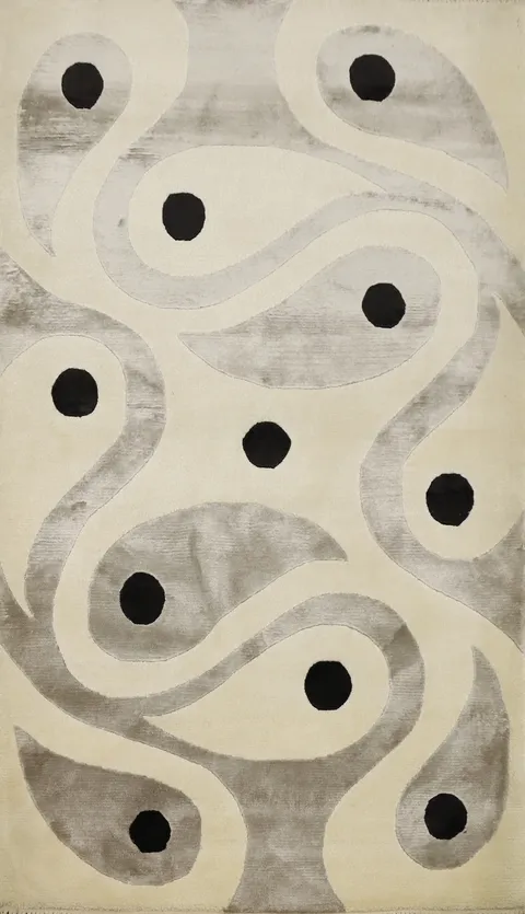 Elegant Flow: Artful Nepalese Rug 3x5 with Unique River Design