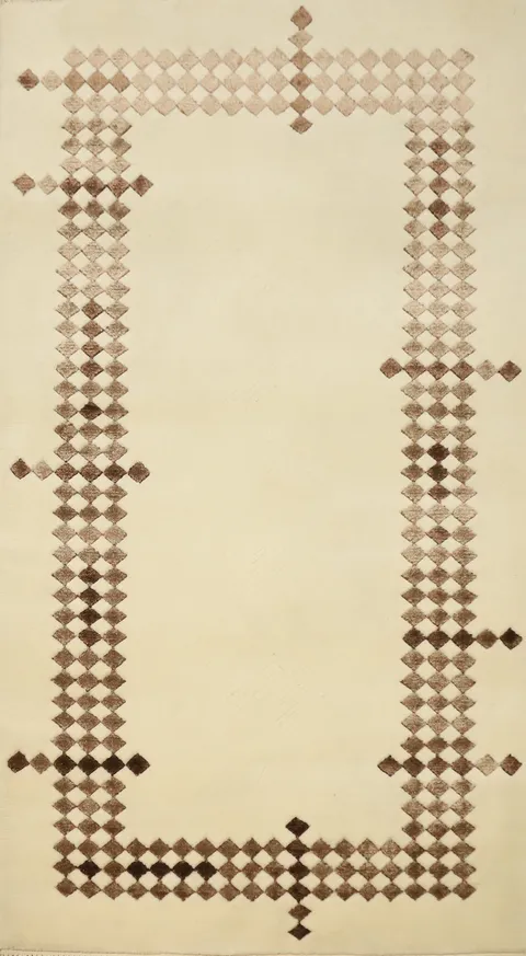 Sleek Geometric Nepalese Rug 3x5 Perfect for Contemporary Homes