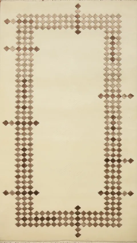 Elegant Nepalese Rug 3x5 with Geometric Patterns for Modern Interiors