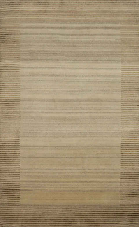 Subtle Elegance: Gradient Striped Nepalese Rug 4x6