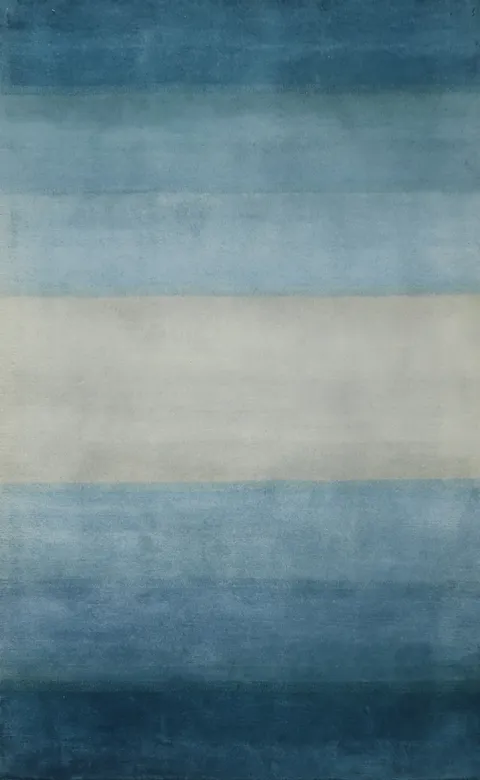 Elegant Gradient Blue Modern Nepalese Rug 4x6