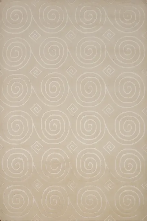 Sophisticated Spiral Design Nepalese Area Rug 6x8 for Modern Homes