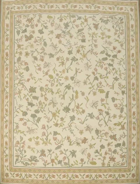 Floral Scandinavian Kilim Oriental Large Rug 12x12
