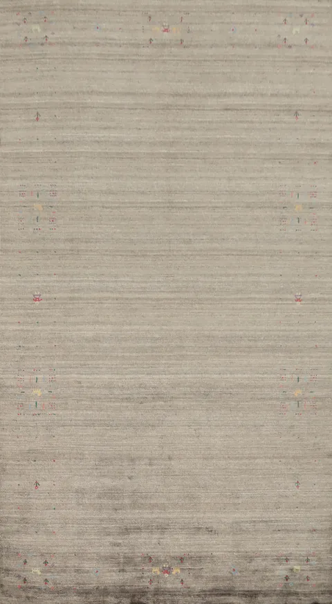Textured Gabbeh Area Rug 6x12 with Pops of Multicolor Details