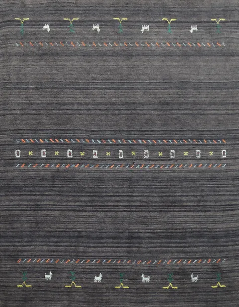 Handmade Gabbeh Square Wool Rug 5x5