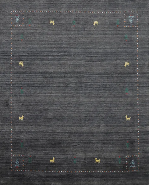 Little Animals Design Wool Gabbeh Oriental Rug 5x5