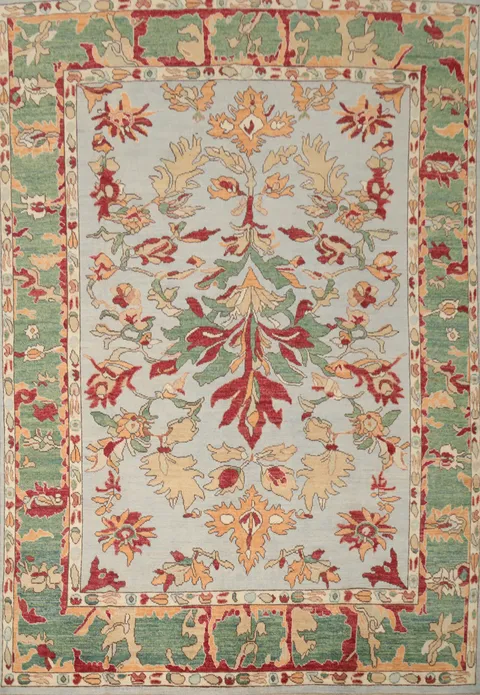 Floral Oushak Vegetable Dye Area Rug 8x10