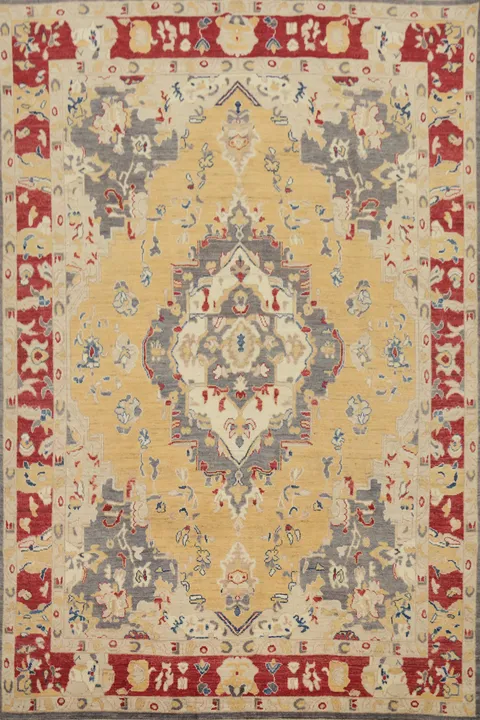 Vegetable Dye Oushak Handmade Wool Area Rug 8x10