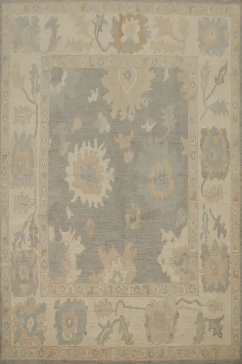 Handmade Gray Oushak Vegetable Dye Area Rug 8x10