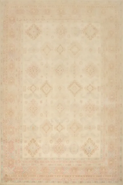 Soft Pastel Beige Rug with Timeless Vintage Appeal 9x12