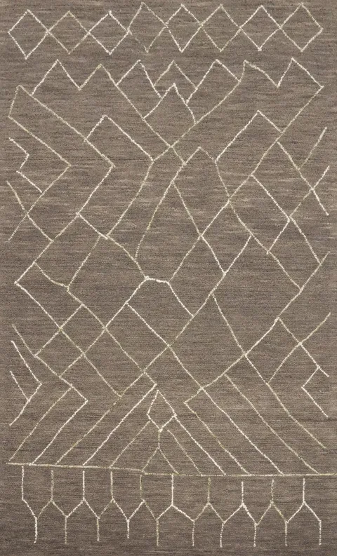 Elegantly Brown Crafted Modern Area Rug 5x8