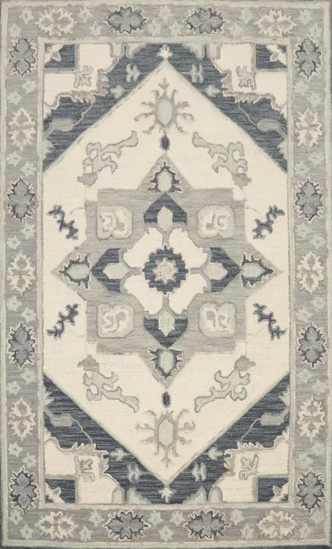 Handmade Wool Geometric Oriental Area Rug 5x8