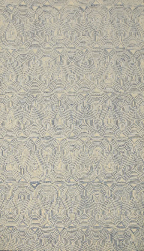 Modern Abstract Area Rug 5x8 with Mesmerizing Spiral Patterns