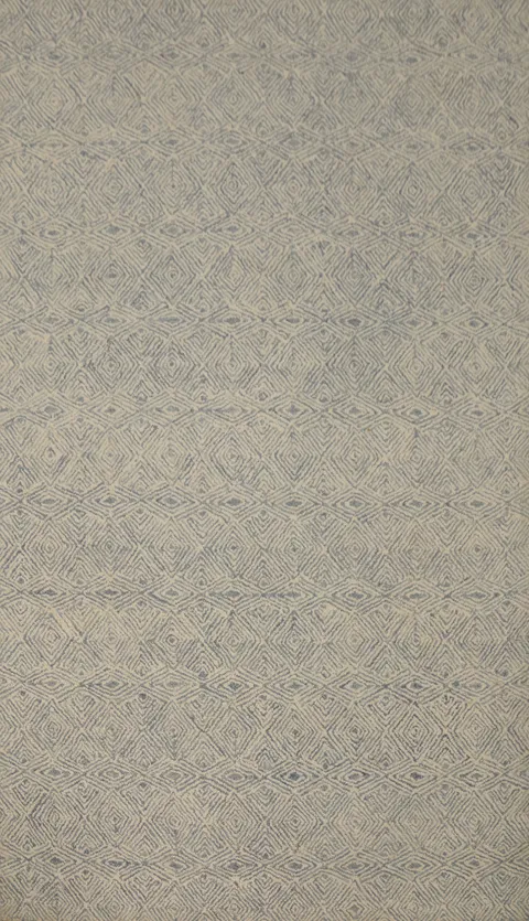 Beige & Blue Modern Wool Area Rug 5x8