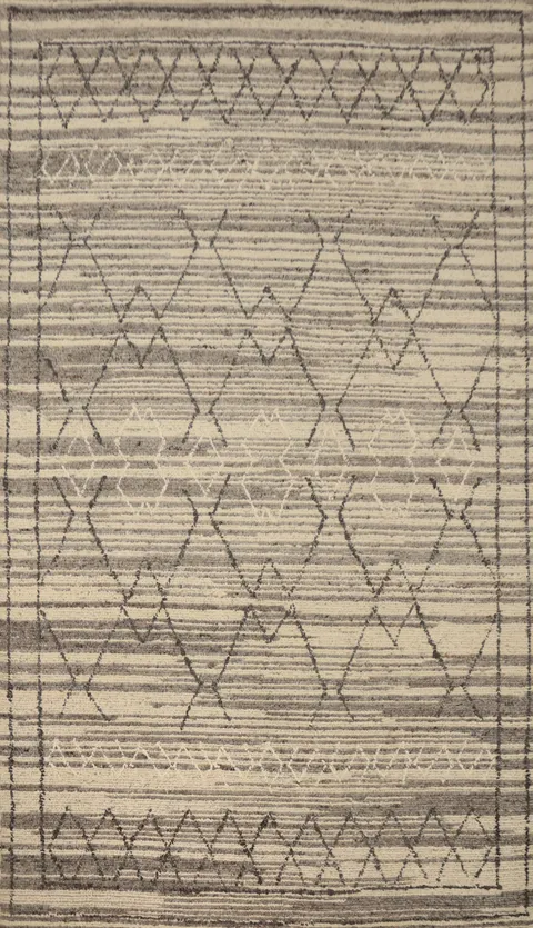 Hand Tufted Wool Trellis Oriental Area Rug 5x8