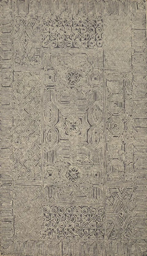 Modern Oriental Area Rug 5x8 with Intricate Geometric Patterns
