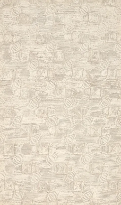 Luxurious Beige Area Rug 5x8 with a Delicate Textured Pattern