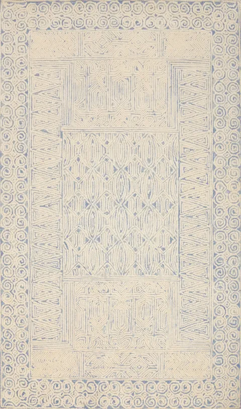 Elegant Geometric Patterned Modern Area Rug 5x8