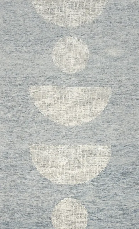 Modern Blue Geometric Area Rug 5x8 with Artistic Circle Design