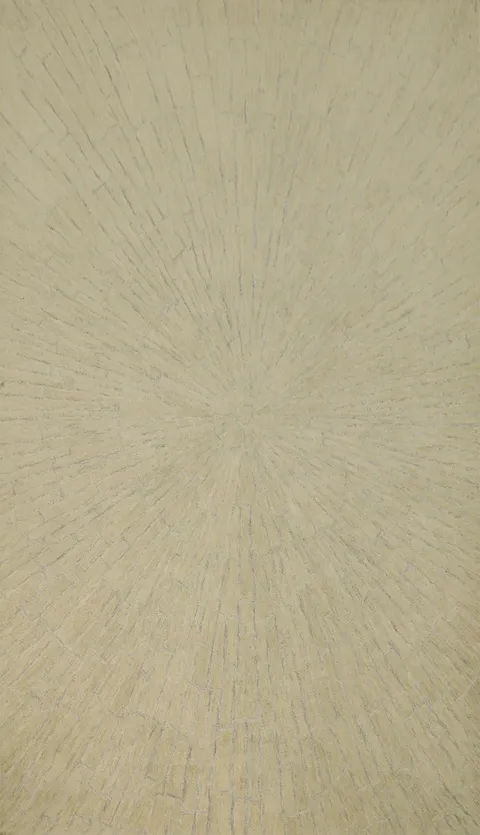 Contemporary Beige Abstract Wool Area Rug 5x8