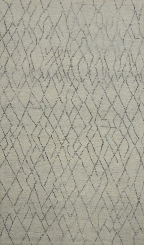 Trellis Wool Gray Modern Area Rug 5x8 for Chic Interiors