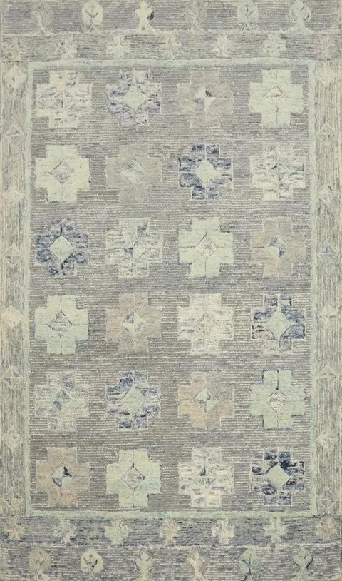 Rustic Modern Area Rug 5x8 with Subtle Geometric Motifs