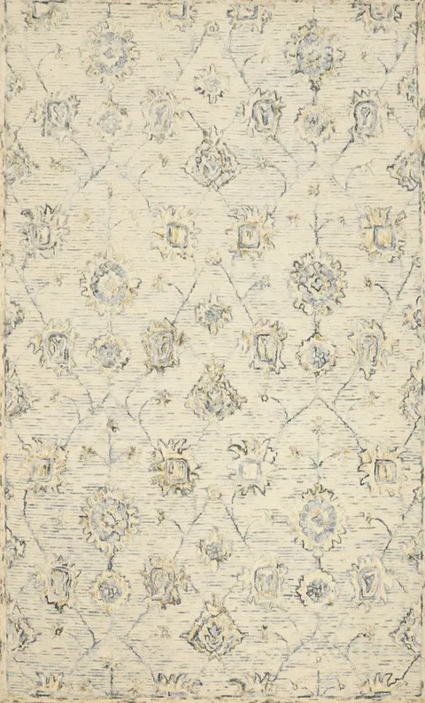 Exquisite Floral Area Rug 5x8 in Neutral Tones for Living Room