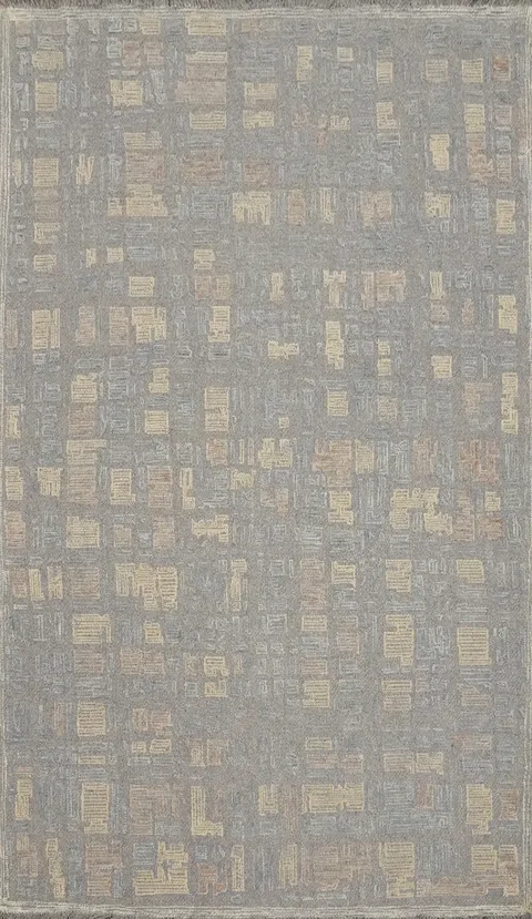 Abstract Geometric Area Rug 5x8 in Calm Tones for Modern Spaces