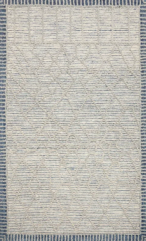 Hand Tufted Wool Trellis Oriental Area Rug 5x8