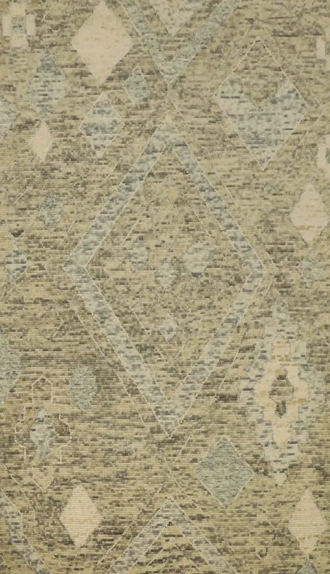 Modern Wool Geometric Oriental Area Rug 5x8