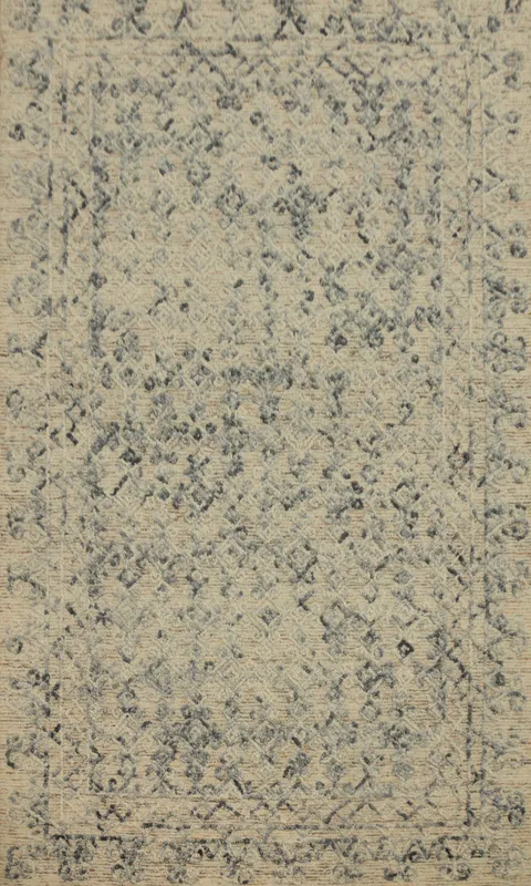 Soft Toned Abstract Area Rug 5x8 with Intricate Faded Design