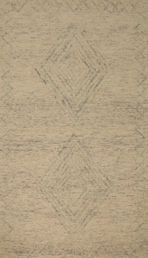 Hand Tufted Wool Modern Oriental Area Rug 5x8