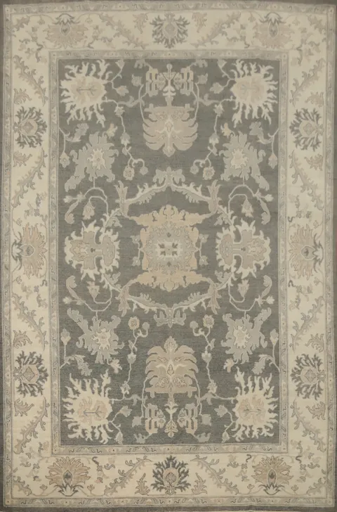 Traditional pattern rug with neutral color palette elegance 9x12