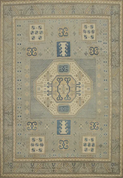 Vegetable Dye Kazak Geometric Area Rug 8x10