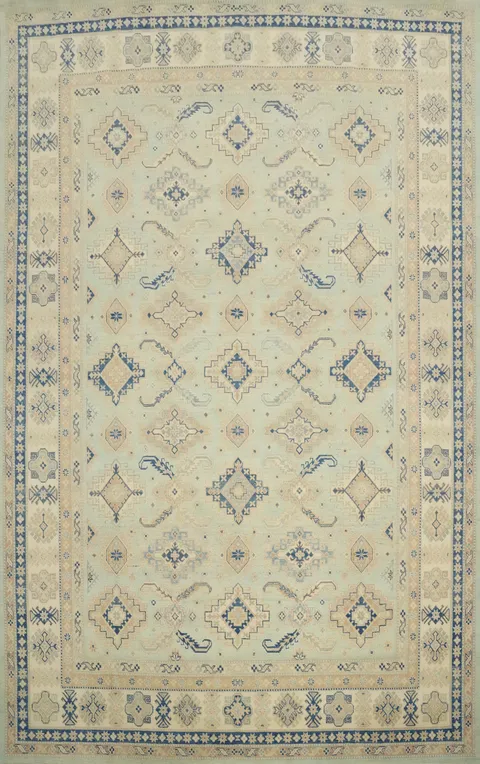 Vegetable Dye Kazak Wool Large Area Rug 9x12