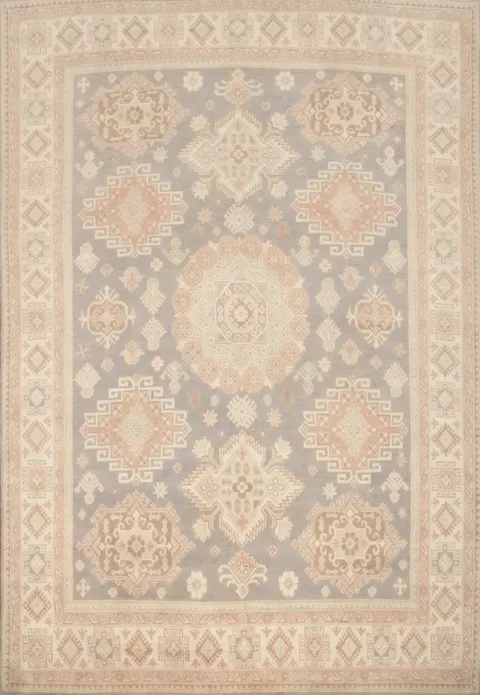 Vegetable Dye Kazak Handmade Gray Area Rug 8x10
