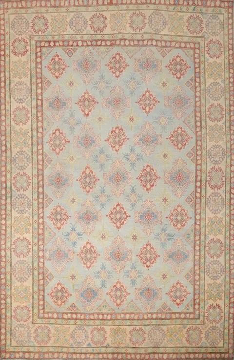 Charming Traditional Area Rug with Floral Diamond Design 9x12