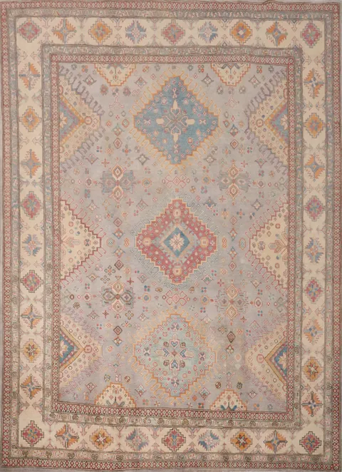 Vegetable Dye Kazak Oriental Area Rug 8x9