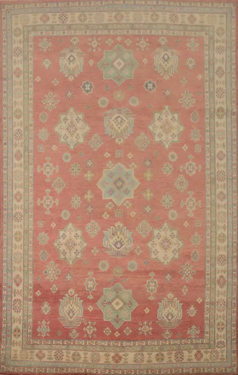 Geometric Kazak Vegetable Dye Area Rug 8x12