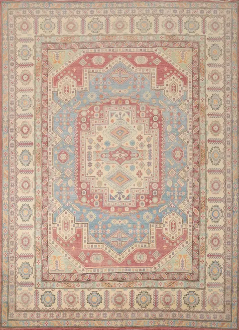 Vegetable Dye Kazak Handmade Area Rug 8x9