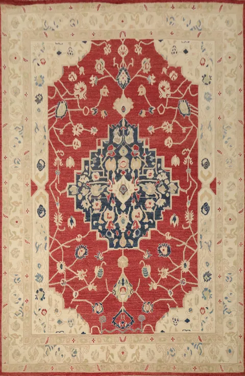 Vegetable Dye Oushak Large Area Rug 9x12