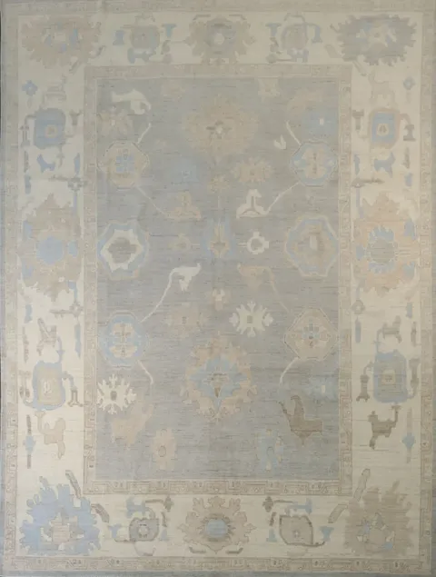 Vegetable Dye Oushak Handmade Wool Rug 9x12