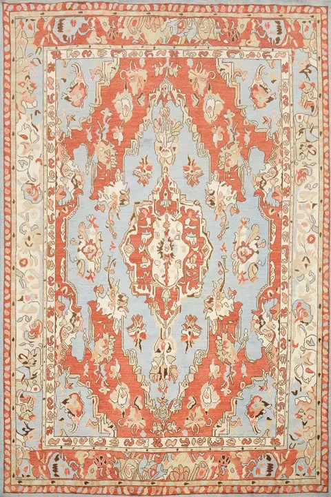 Vegetable Dye Oushak Handmade Large Area Rug 9x12