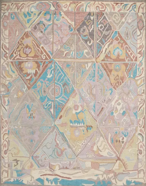 Vegetable Dye Oushak Square Wool Area Rug 10x10