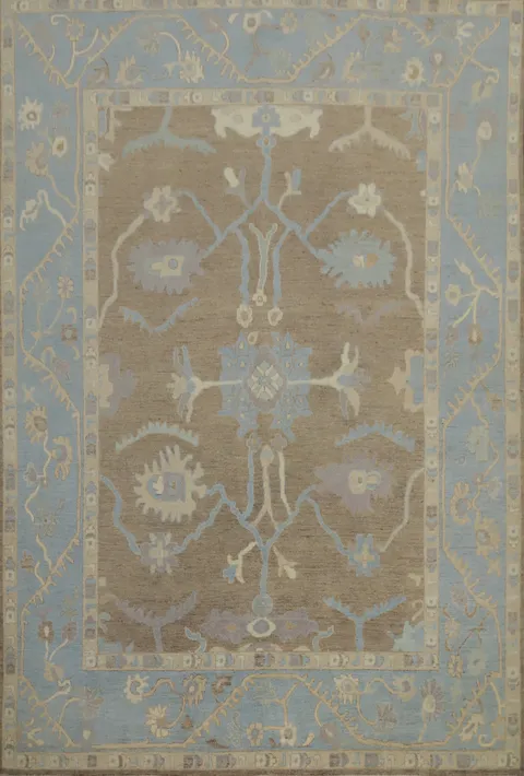 Handmade Brown Oushak Vegetable Dye Area Rug 8x10