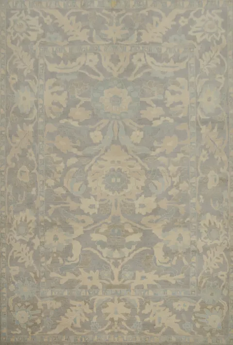 Handmade Gray Oushak Vegetable Dye Area Rug 8x10