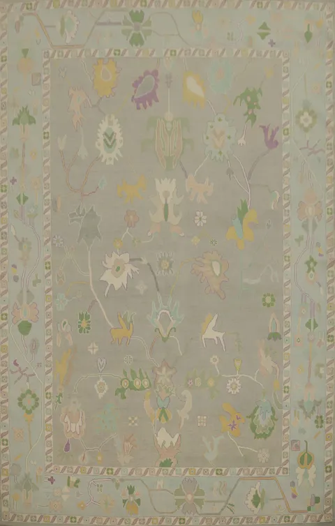 Vegetable Dye Oushak Oriental Area Rug 9x12