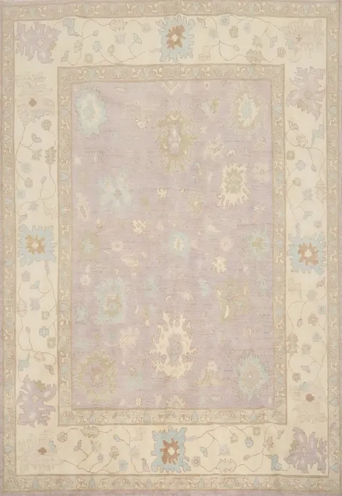 Muted Purple Wool Oushak Vegetable Dye Area Rug 8x10